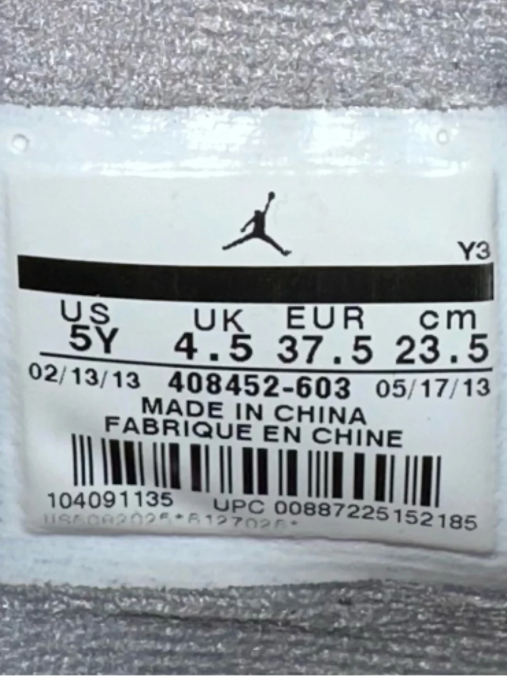Air Jordan 4 Retro GS Toro Bravo 2013 Size 5Y / 6.5W